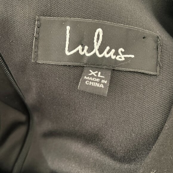 Lulus Black Scoop Neck Long Sleeve Cinched Waist Flowy Fit & Flare Mini Dress XL - Picture 14 of 15